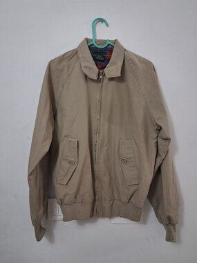 Vintage Hill & Archer Tan Harrington Jacket with Plaid Lining
